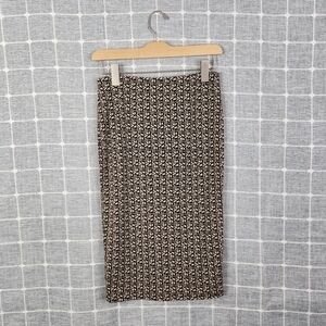 Vince Camuto Black and Cream Patterned Skirt